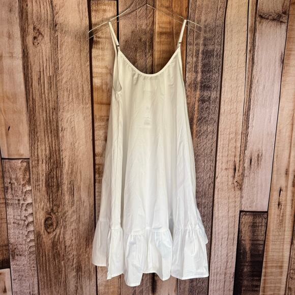 Kenny Flowers Dress Jetset Mini Swing Small Ruffle Hem White Summer Beach NWT - Picture 2 of 10
